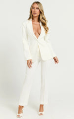 Brianna Pants - High Waist Tapered Pants in White