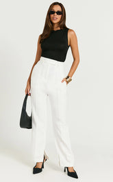 Rogers Pants - High Waisted Pants in Off White