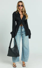 Ada Jeans - Mid Waisted Recycled Denim Barrel Jeans in Mid Blue Wash