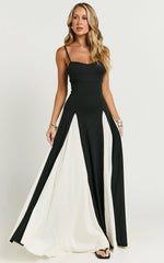Rima Maxi Dress - line Maxi Dress in Black