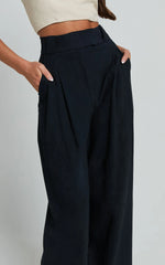 Bette Pants - High Waisted Wide Leg Pants in Black