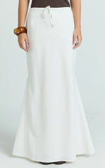 Jonah Maxi Skirt - Mid Waisted Linen Blend Maxi Skirt in Off White