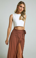 Break A Leg Maxi Skirt - Wrap Tie Skirt in Espresso
