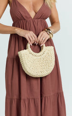 Marcia Straw Top Handle Crossbody Bag in Natural