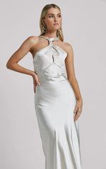 Florita Maxi Dress - Twist Halter Slip in Ivory
