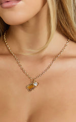 Diane Multi Clover Pendant Necklace in Gold