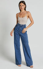 Daramie Bodysuit - Underbust Detail Bodysuit in Sand