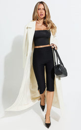 Melenda Pants - Tailored Side Split Capri Pants in Black