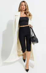 Melenda Pants - Tailored Side Split Capri Pants in Black