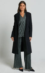 Beca Shirt - Plisse Button Up Shirt in Olive