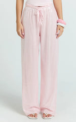 Mia Pants - Relaxed Drawstring Waist Sequin Pants in Baby Pink