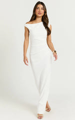 Genie Maxi Dress - Off The Shoulder Dress in White