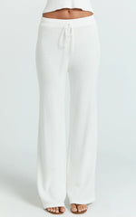 Agnes Pants - High Waist Crochet Pants in Off White