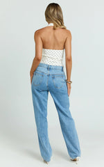 Barker Jeans - Low Rise Recycled Denim Straight Leg Jeans in Mid Blue Wash