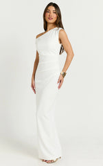 Genie Maxi Dress - Off The Shoulder Dress in White