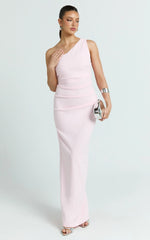 Criselda Maxi Dress - One Shoulder Maxi Dress in Pink