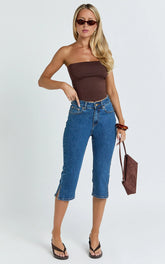 Letty Jeans - 7/8 Crop Denim Jeans in Dark Wash