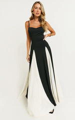 Rima Maxi Dress - line Maxi Dress in Black