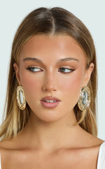 Isabella Statement Oval Earrings in Gold