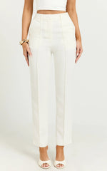 Brianna Pants - High Waist Tapered Pants in White