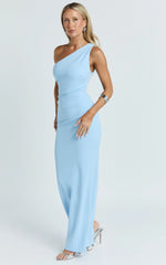 Criselda Maxi Dress - One Shoulder Maxi Dress in Blue
