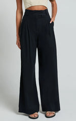 Bette Pants - High Waisted Wide Leg Pants in Black