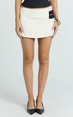 Anya Mini Skirt - High Waist Wrap Skirt in White