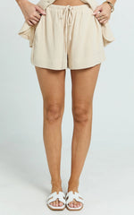 Olivia Shorts - Drawstring Relaxed Linen Shorts in Natural
