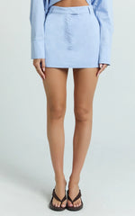 Noemie Mini Skirt - Pencil Mini Skirt in Cornflower Blue