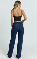 Abbie Jeans - Mid Rise Straight Leg Recycled Denim Jeans in Indigo Wash