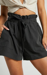 All Rounder Shorts - Paper Bag Shorts in Black