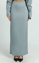 Nina Maxi Skirt - Mid Waist Pencil Skirt in Grey