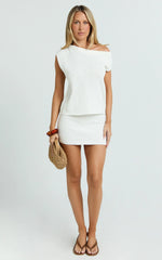 Marilou Mini Skirt - Knit Skirt in White
