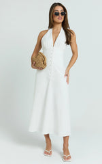 Beata Midi Dress - Line Dress in White