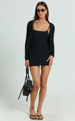 Rosie Mini Dress - Knitted Dress in Black