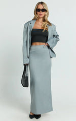 Nina Maxi Skirt - Mid Waist Pencil Skirt in Grey