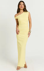 Genie Maxi Dress - Off The Shoulder Dress in Yellow