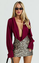 Mariabella Mini Skirt - Leopard High Rise A Line Skirt in Leopard