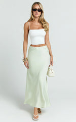 Amari Maxi Skirt - High Waisted Bias Cut Skirt in Mint