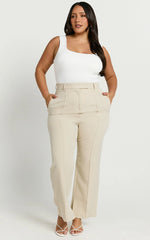 Rogers Pants - High Waisted Pants in Beige