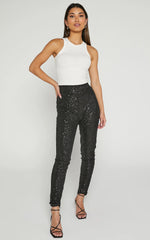 Corey Pants - Sequin Leggings in Black