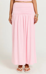 Nancy Maxi Skirt - Gathered Waist Skirt in Pink
