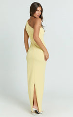 Criselda Maxi Dress - One Shoulder Maxi Dress in Lemon