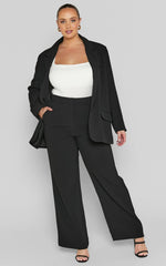 Bonnie Pants - High Waisted Tailored Wide Leg Pants in Black