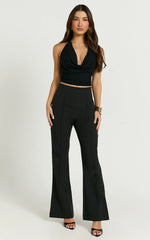 Roschel Pants - High Waisted Flared Pants in Black