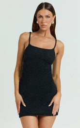 Rosie Mini Dress - Knitted Dress in Black