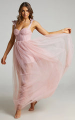 Emmary - Bustier Bodice Tulle Dress in Pink