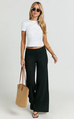 Nova Pants - Knitted Wide Leg Pant in Black