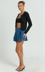 Katherine Cardigan - Long Sleeve Cardigan And Bralette Set in Black