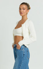 Katherine Cardigan - Long Sleeve Cardigan And Bralette Set in Cream